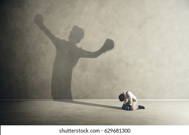 Man Defeated By His Shadow Boxing