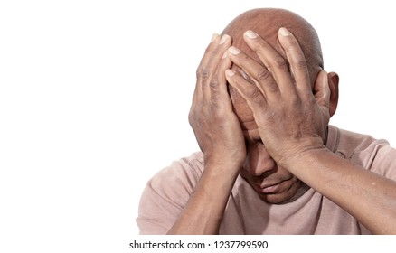 man with depression and praying to god stock photo