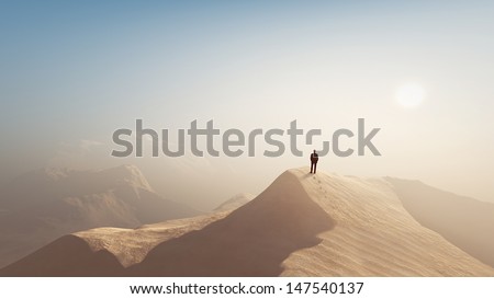 man in a desert