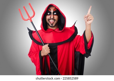 Man Devil In Red Costume