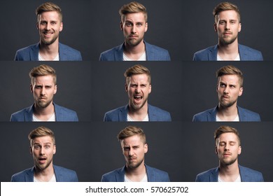 Man With Different Emotions