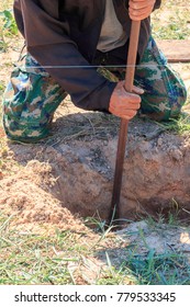 A man is digging