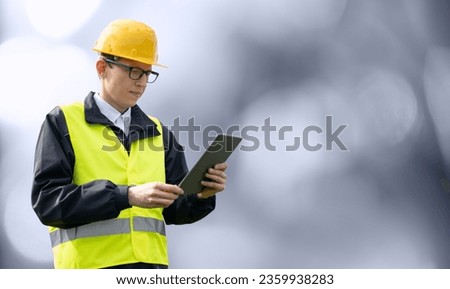 Man with a digital tablet. Serviceman, worker, engineer.	