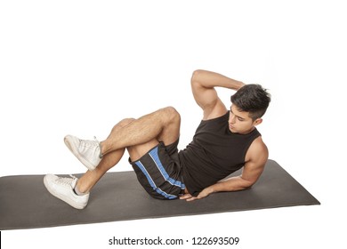 Man Doing Abdominal Exercise (series)