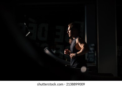 Man Doing Cardio At The Gym