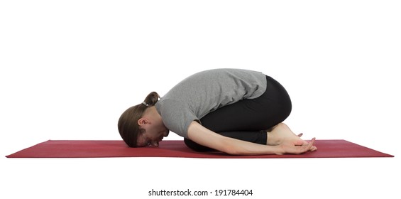Man Doing Childs Pose In Yoga