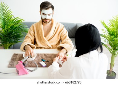 Man Doing Manicure