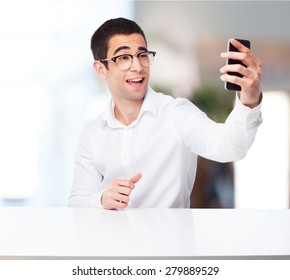 man doing a selfie