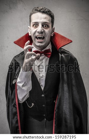 man dressed up as Dracula for the halloween party