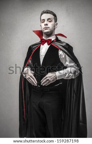 man dressed up as Dracula for the halloween party