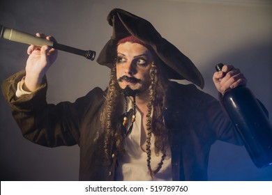 Man Dressed As Pirate Jack Sparrow