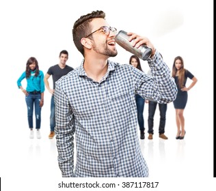 man drinking