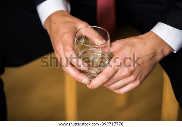 Man Drinking Alcohol Glass Stock Photo (Edit Now) 399717778