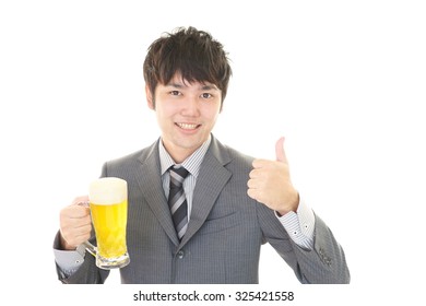 Man drinking beer