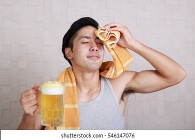 Man Drinking Beer