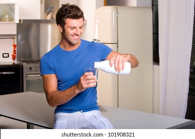 Man Drinking Milk