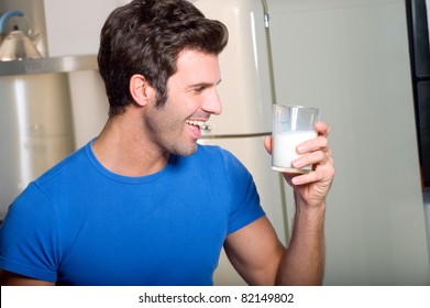 Man Drinking Milk