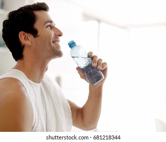  man drinking water