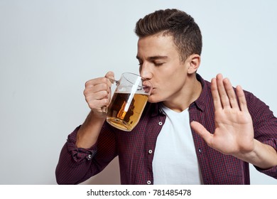 man drinks beer                              