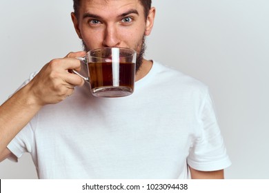 Man Drinks Tea, Portrait, Drink                              