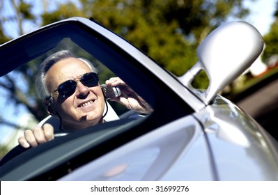 Man Driving Convertible