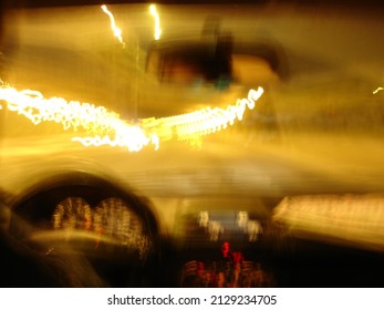 Man Driving Drunk With Blurred Vision