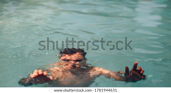 Man Drowning Water Safety Swimming Concept Stock Photo 1781944631