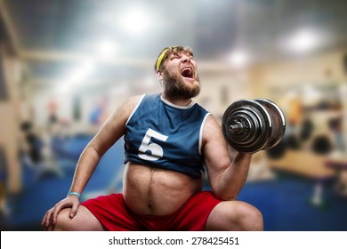 Man with a dumbbell