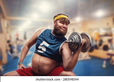 Man with a dumbbell
