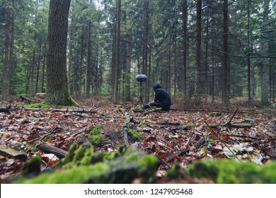 Man During Field Recording Session. 