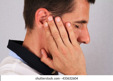 Man With Ear Pain, Earache,  Headache