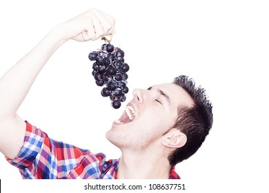 Man Eating Grapes