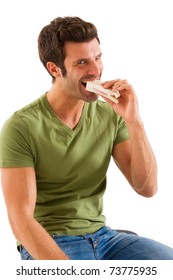 man eating a sandwich