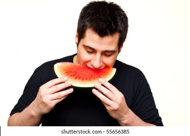 Man Eating Watermelon