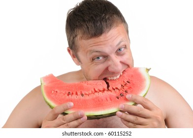 Man Eating Watermelon