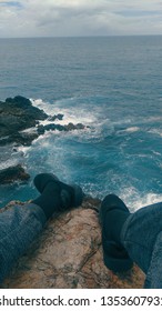 Man in the edge of cliffs