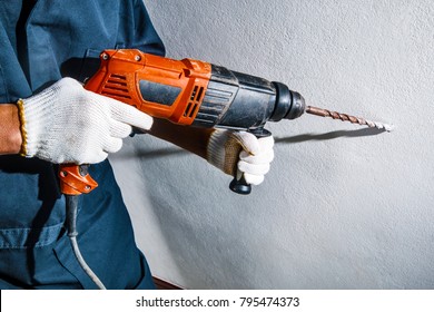 Man With Electric Drill