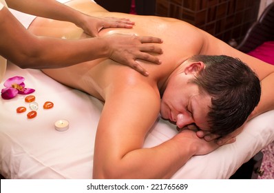 Man Engaged In Ayurvedic Spa Treatment