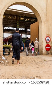 A Man Enters The Souk In Agadir, Morocco In August 2013.