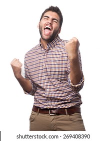 Man Excited Isolated