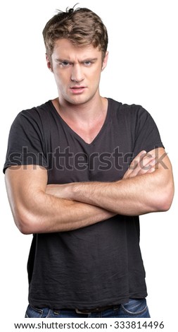 man with an expression of discontent on his face