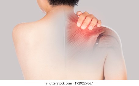 man feel shoulder muscle pain , x-ray shoulder