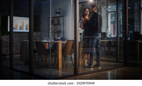 Man And Female Managers And Work Colleagues Dance In A Meeting Room. A Shy Clerk Wins The Affections Of His Strict, Career-Driven Boss, Who Begins To Loosen Up After Their Unlikely Romance Begins.