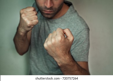 Man With Fight Gesture.