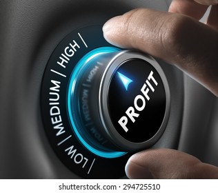 Man fingers setting profit button on highest position. Concept image for illustration of profitability or return on investment - Shutterstock ID 294725510