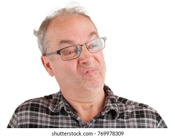 Man is finicky about something.