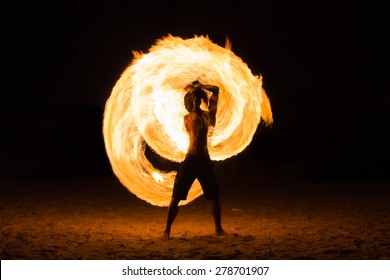 Man Fire Show on the beach ,Koh Kood ( Kood island ) THAILAND - Powered by Shutterstock