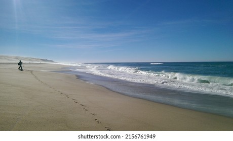 man fishing on the beach in california