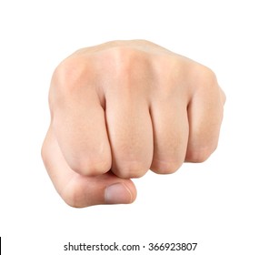 Man fist isolated on white background - Shutterstock ID 366923807