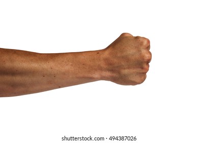 Man Fist Isolated On White Background